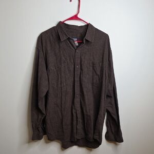 Patagonia Men's Brown Flannel Checkered Shirt Sz LARGE